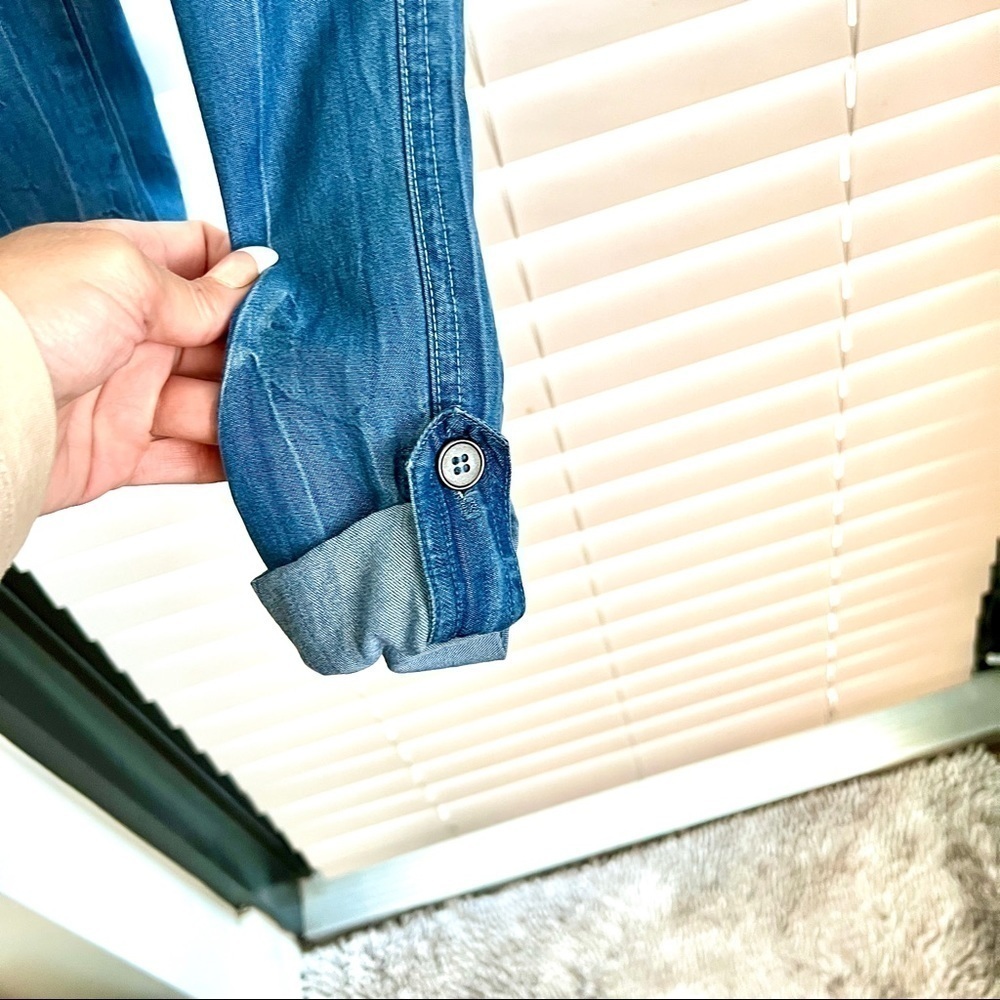 Splendid Wide leg Draw String Denim Pants with Rolled Button Ankle. Hard 2 Find! - Picture 9 of 16